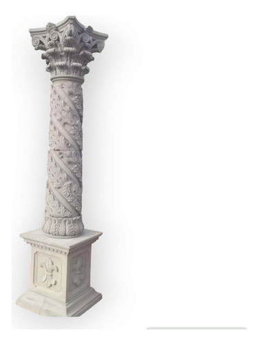 Columna Con Pedestal Decorada De Cantera 2.50x30