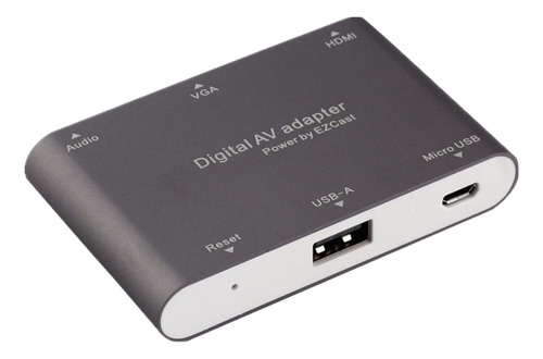 Adaptador Micro Usb A Hdmi + Vga Hdtv Plateado P27