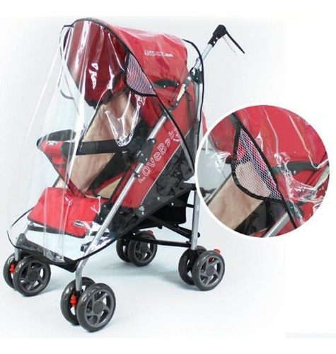 Cubre Coche Bebe Transparente Protector Lluvia Viento Polvo