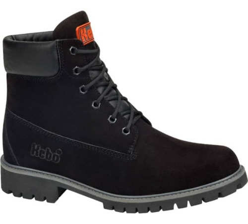 Botin Casual Tipo Leñador Agujeta Kebo 4850 Negro Hombre