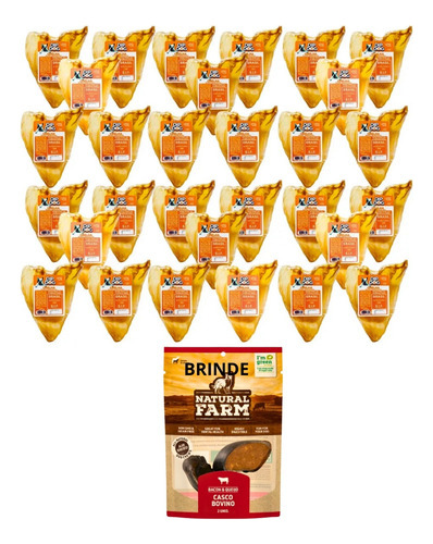Kit 20 Orelha Bovina Desidratada Dip Dog + Brinde Especial