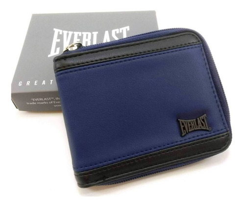 Imagen 3 de 10 de Billetera Hombre Everlast Cuero Ecologico Con Cierre Y Caja