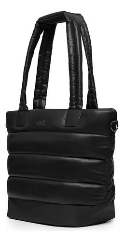 Bolsa Tote Lole Acolchonada Para Dama Con Correa Negro Capitonado Negro Negro