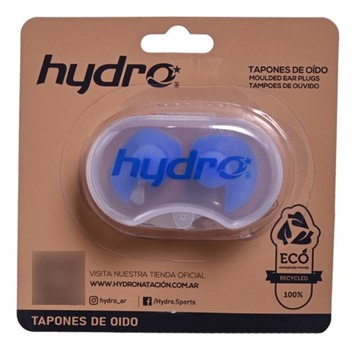 Tapones Oido Natacion Hydro Silicona Ear Plugs In Azul