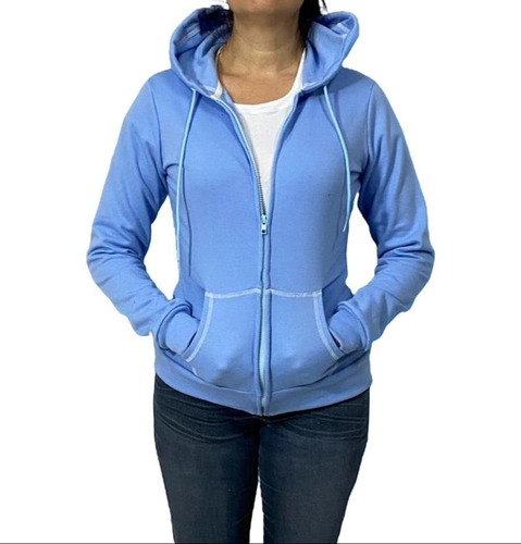 Sudadera Mujer Slim Fit Con Cierre Y Capucha Colores Pastel