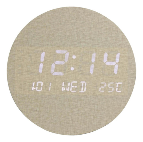 Reloj De Pared Digital De 7.5 12/24h Temperatura Fecha Gris