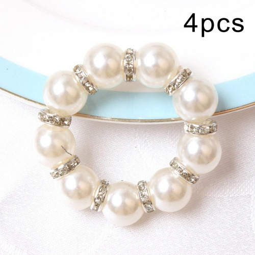 5 X 4 Uds. De Hebillas De Servilleta De Diamantes De