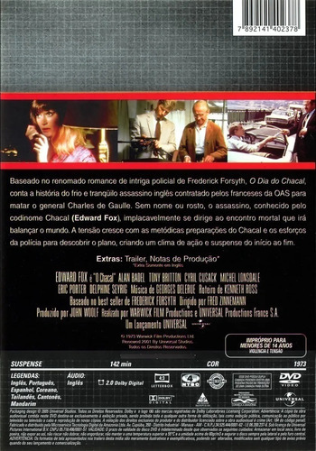 Dvd O Dia Do Chacal -original-