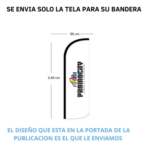 Funda Bandera Publicitaria Promocity Paletería Azul N 4x1 Mt Funda Paleteria Azul N
