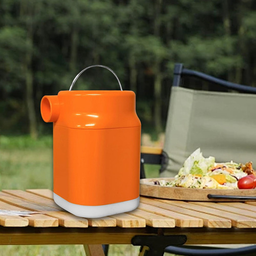 Inflador Eléctrico Recargable Para Colchones Y Rojo Naranja