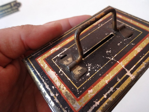2 Alcancia Ingles Antiguo Metal Lata Chapa Juguete Miniatura (Usado)