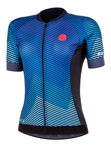 Camisa Mauro Ribeiro Feminina Flare Azul Ciclismo Bike