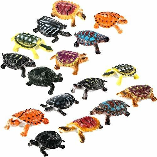 Tortugas Realistas Multicolor 16 Piezas De Plastico Niños