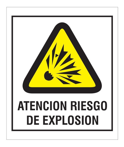 Cartel Atención Riesgo De Explosión 40x45 Alto Impacto