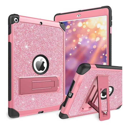 Funda iPad 10.2 Bentoben 9a/8a/7a Gen 3capas/brillante/pink