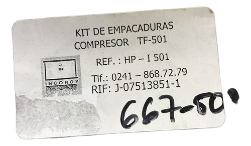 Kit De Empacadura De Compresor Hp I501