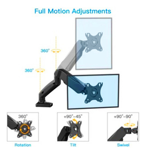 Soporte Rack Para Monitor/tv 13 A 27 PuLG Brazo Ergonómico