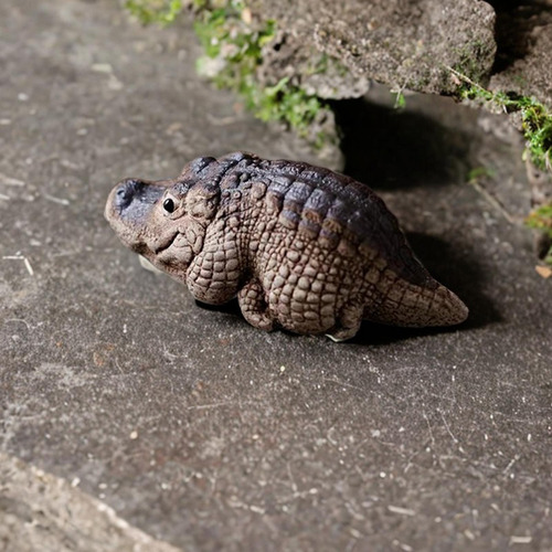 2 Arcilla Cocodrilo Mini Té Mascota Estatuilla Recuerdo