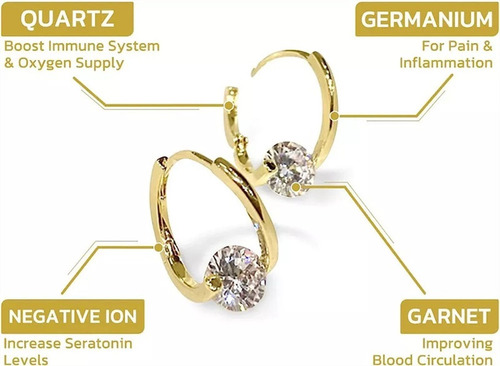 4 Pares Lymphvity Magnetherapy Germanium Earrings De Mujer
