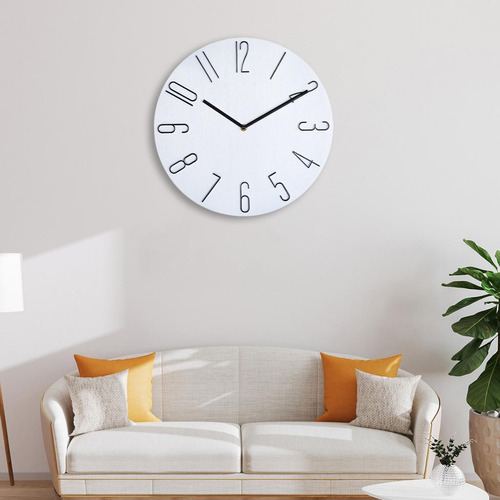 30cm Reloj De Pared Reloj De Cuarzo Columpio Sala De Blanco