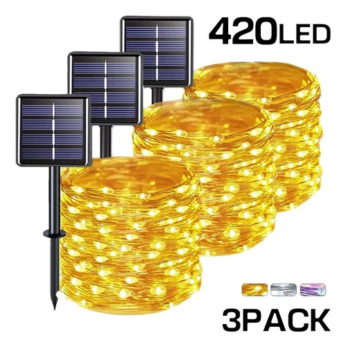 Hada De Alambre De Cobre Led Solar For Exteriores De 22 M Y