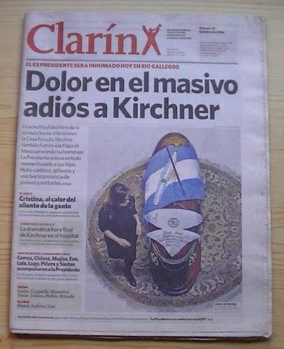 Diario Clarín dolor En El Masivo Adiós A Kirchner (2010)