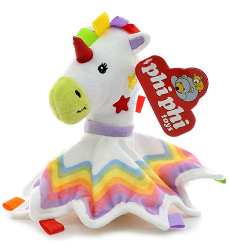 Manta De Apego Peluche Unicornio 22 Cm Texturas Bebe Ed