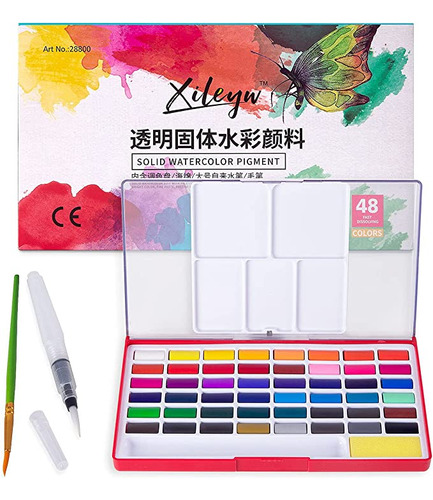 Xileyw Juego De Pintura De Acuarela - Incluye 48 Colores 