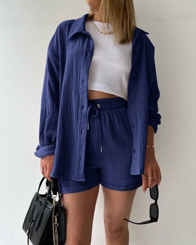 Conjunto De Traje Casual Moderno De 2 Piezas De Manga Larga