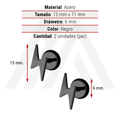 Aros De Acero Mujer Aros Hombre Piercing Rayo Aros Negros