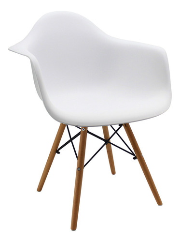 Silla Charles Eames Madera - Negra - Con Brazos Color de la estructura de la silla Blanco
