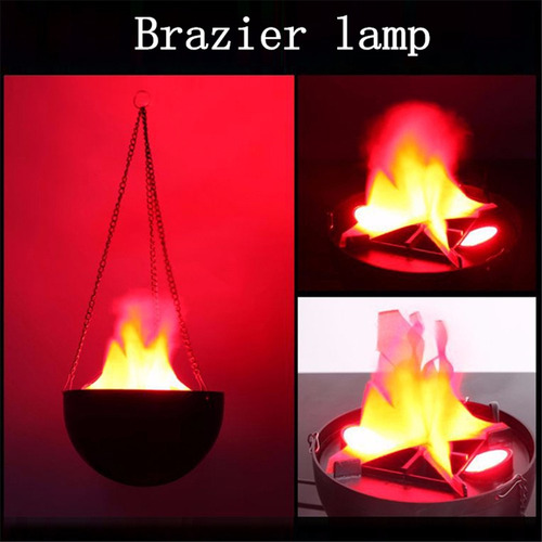 Brasero Natural Simulado Con Efecto De Llama De Fuego G Led