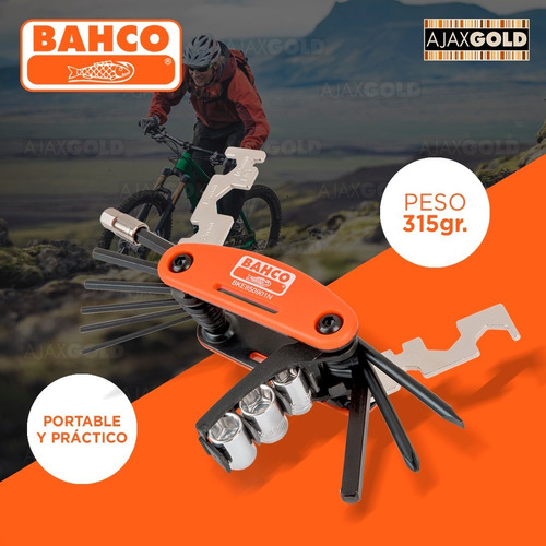 Imagen 4 de 9 de Kit Herramienta Bici Multiherramienta Bahco Reparacion 17 Pz