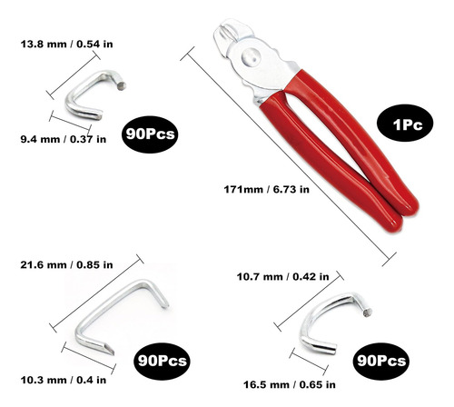 Kit Surtido De Aros Para Cerdos Galvanizados De 270 Piezas (