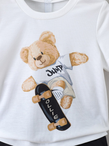 Conjunto De Camiseta Y Pantalones Cortos Con Estampado De Os