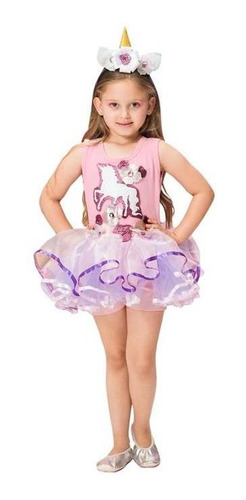 Fantasia Unicórnio Shine Infantil C/tiara E Tutu 2 A 10 Anos