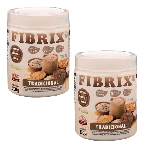 Fibrix Fibras P/ Intestino Vegano 200gr - Kit C/ 2 Unidades