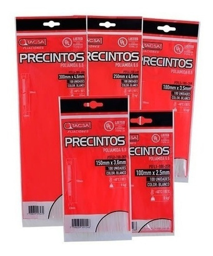 Precintos Plásticos Tacsa 500und 180mm X 3,5mm (18cm)