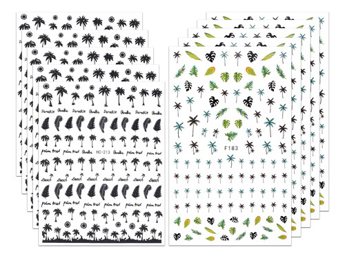 Pegatinas 3d De Palmera De Verano Para Arte De Uñas Adhesivo