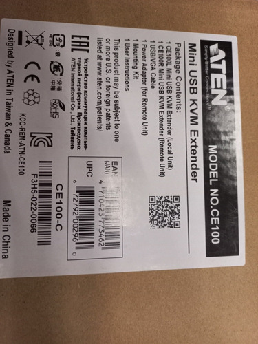Imagen 1 de 6 de Extensor Usb Kvm Aten Ce100-c