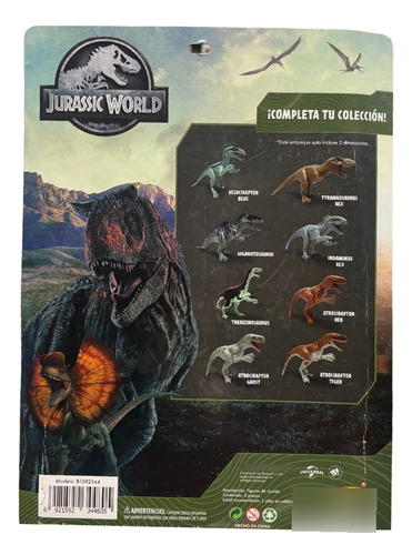Set De 2 Figuras De Dinosaurios Jurassic World T-rex 15 Cm