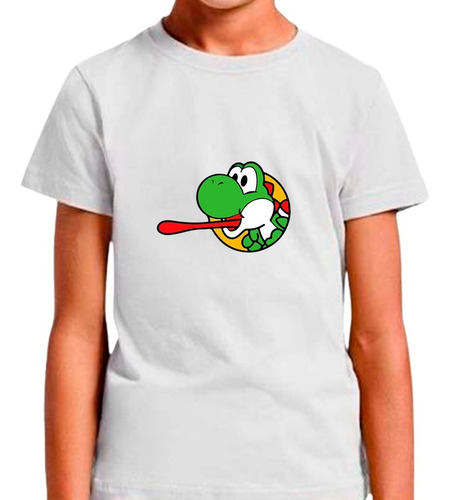 Franela Sublimada Para Niños Unisex Yoshi Super Lengua
