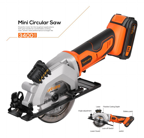 Mini Sierra Circular, 20v 3400rpm Sierra Circular Profesi...