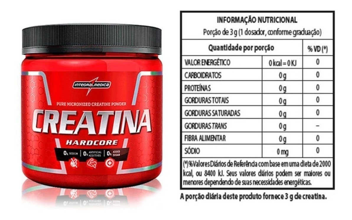 Creatina Pura G Hardcore Integralmedica Frete Gr Tis