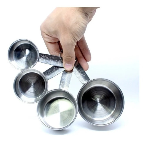 Conjunto De Copos Medidores De Xícara De Inox 4 Peças