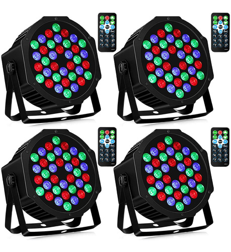 Cañón De Luces Led Rb 36 Rítmico Multicolor, 4 Piezas