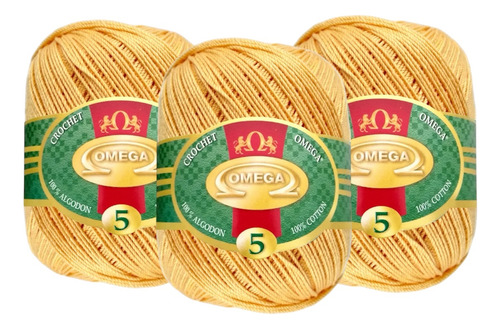 Hilo Crochet Omega No 5. 150 Gramos Color Cañizo