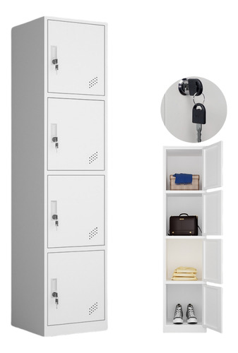 Locker Metalico 1 A 4 Puertas Casillero Chapa 38x42x180cm
