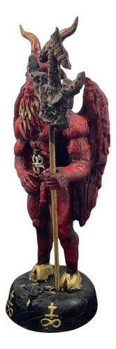 Estatua Baphomet Negro Macho Cabrío Lucifer 40 Cm Resina