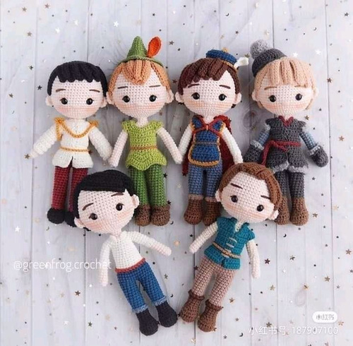6 Patrones Principes Crochet Amigurumi Ingles Español